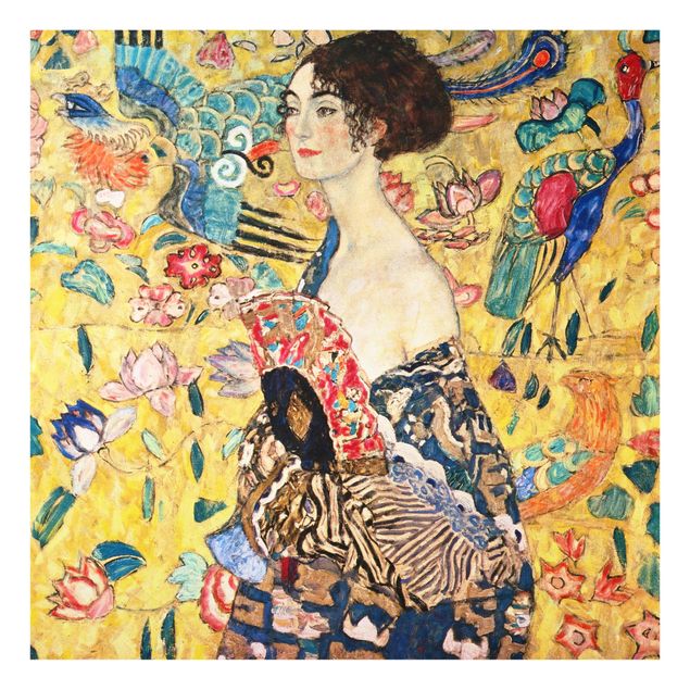 Fond de hotte verre Gustav Klimt - Dame à l'éventail