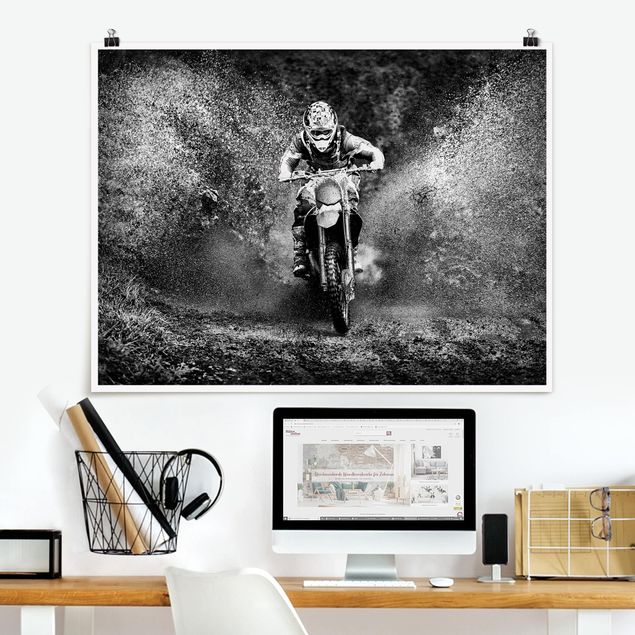 Déco chambre enfant Motocross dans la boue
