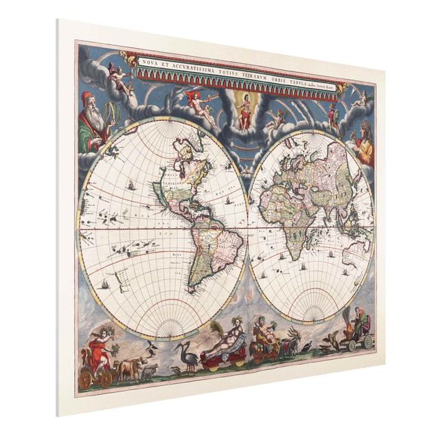 Décorations cuisine Carte du monde historique Nova et Accuratissima 1664