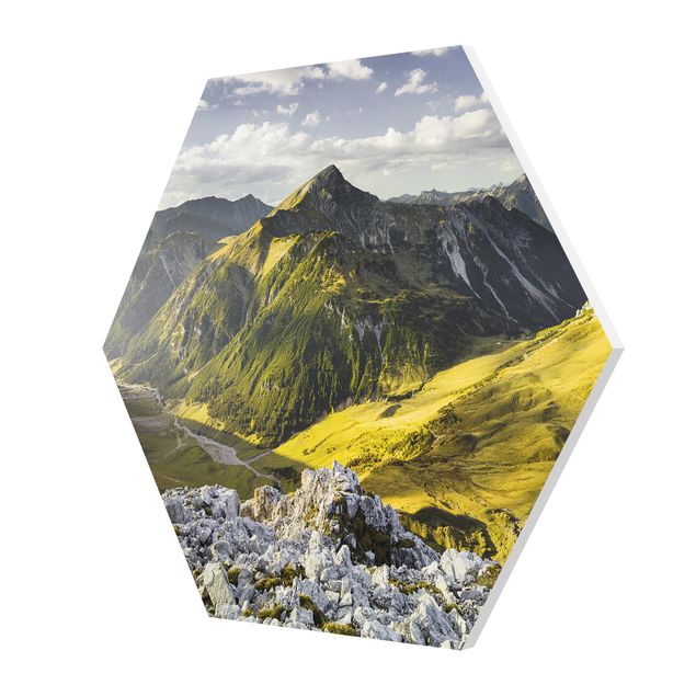 Forex tableau Montagnes et vallée des Alpes Lechtal au Tyrol
