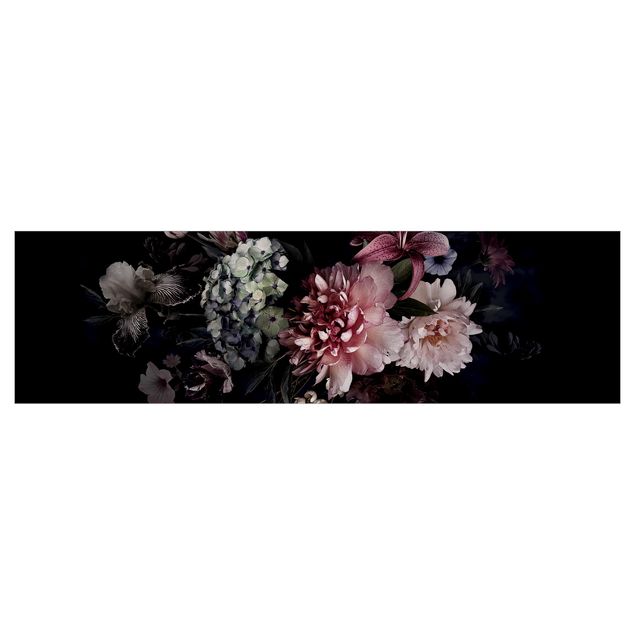 Revêtement cuisine - Flowers With Fog On Black