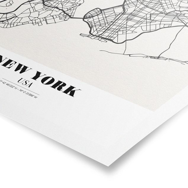 Posters villes Plan de la ville de New York - Classique