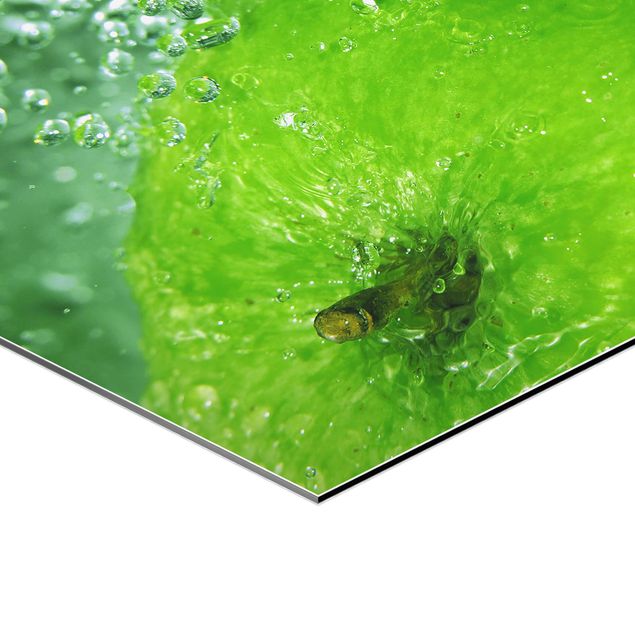 Hexagone en alu Dibond - Green Apple