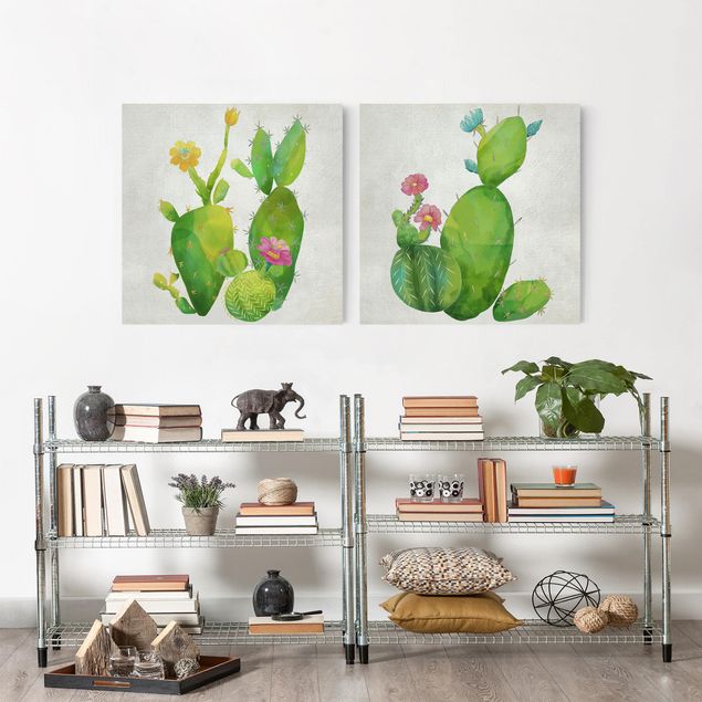 Tableaux modernes Lot I - Famille de cactus