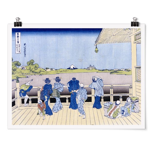 Tableaux modernes Katsushika Hokusai - La salle Sazai du temple Rakanji