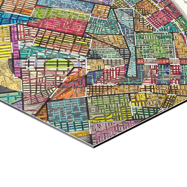 Hexagone en alu Dibond - Modern Map Of St. Louis