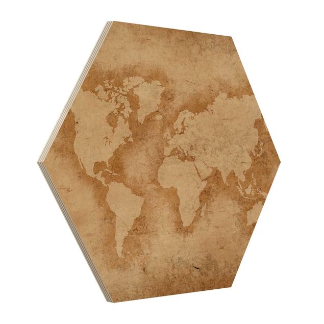 Tableaux en bois Carte du Monde Antique