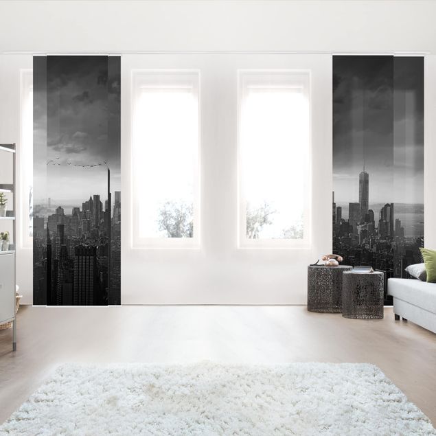 Panneaux coulissants avec architecture et skyline Vue de New York Rockefeller