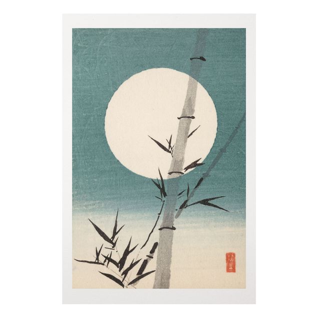 Tableau paysages Dessin Japonais Bambou Et Lune