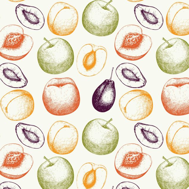 Film adhésif - Hand Drawn Fruit Kitchen Pattern