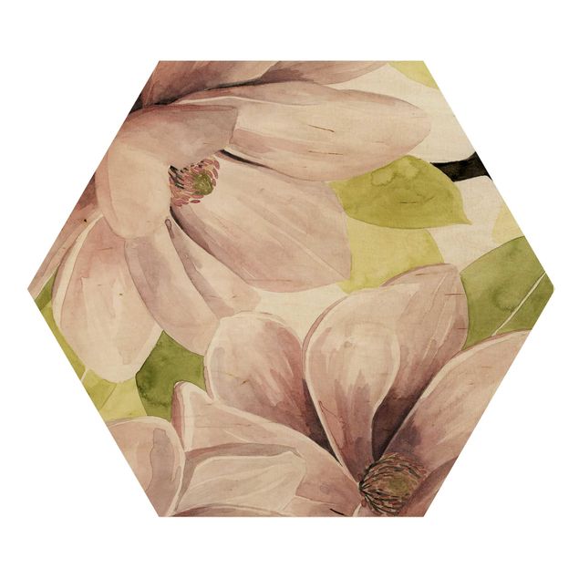 Hexagone en bois - Magnolia Blushing II