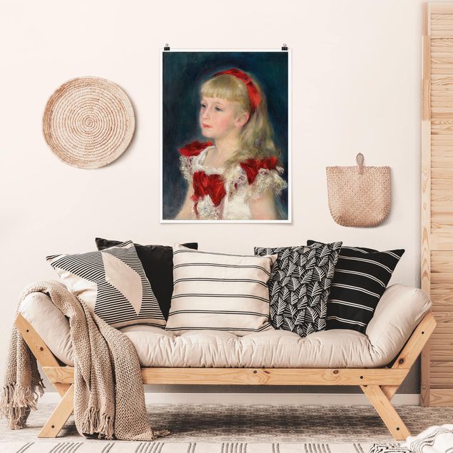 Tableaux Artistiques Auguste Renoir - Mademoiselle Grimprel avec un ruban rouge