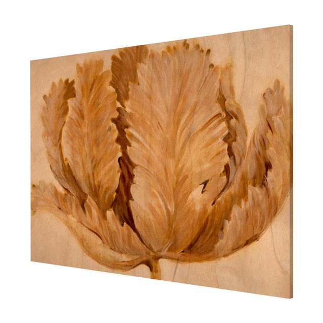 Tableaux modernes Tulipe Sépia sur bois II