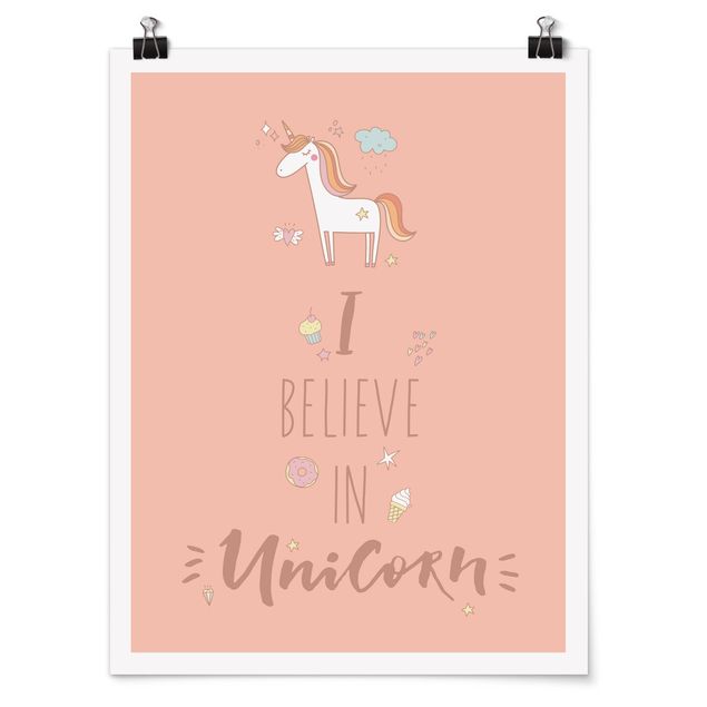 Poster animaux I Believe In Unicorn - Licorne