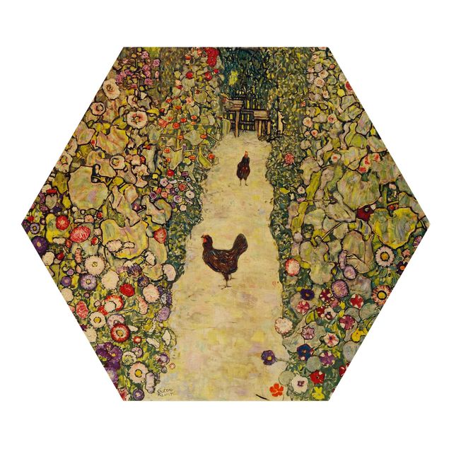 Tableau de Klimt Gustav Klimt - Chemin de jardin avec poules