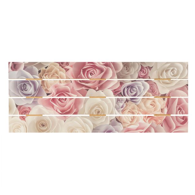 Impression sur bois Pastel Paper Art Roses