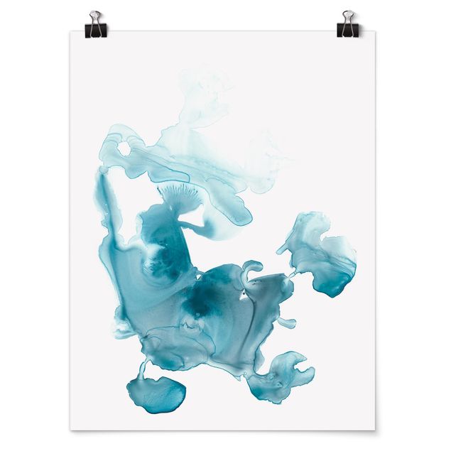 Affiche abstrait Aigue-marine dans la brume II