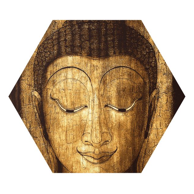 Tableau marron Bouddha souriant