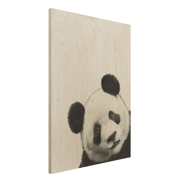 Déco murale cuisine Illustration Panda Dessin Noir Et Blanc