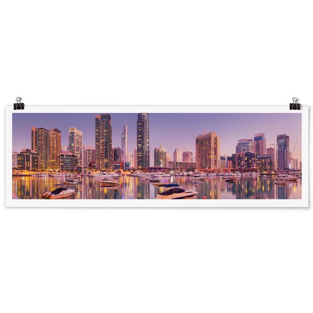 Poster architecture Dubai Skyline et Marina