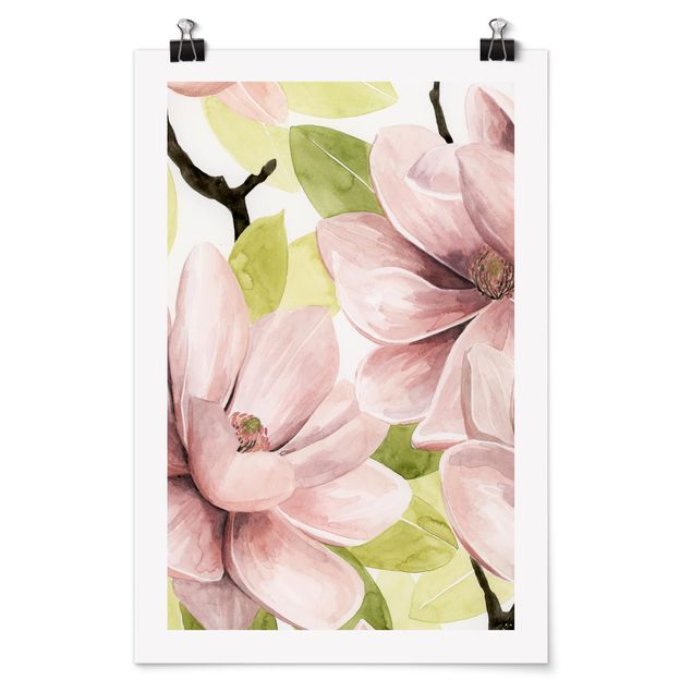 Posters fleurs Magnolia Blushing II