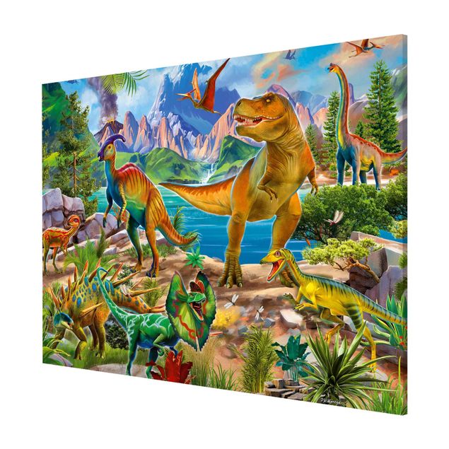 Cadre animaux T-Rex et Parasaurolophus