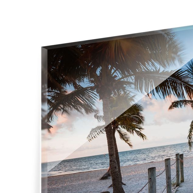 Fond de hotte - Palm Trees At Boardwalk To The Ocean - Format paysage 4:3