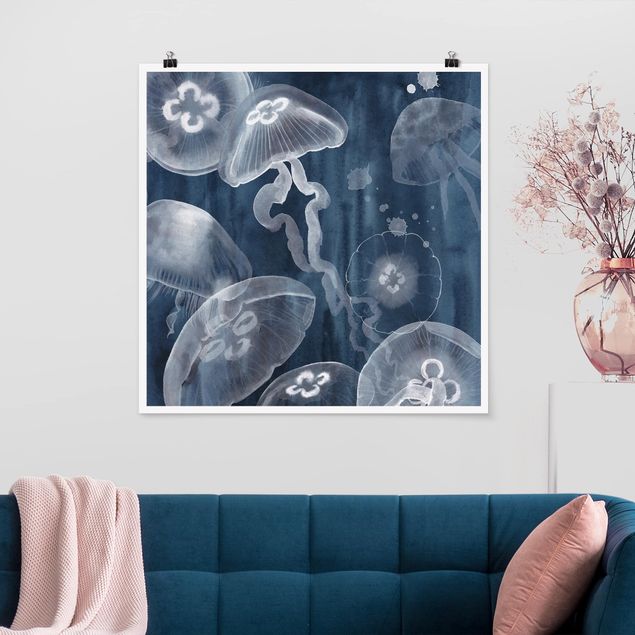 Tableau moderne Moon Jellyfish I