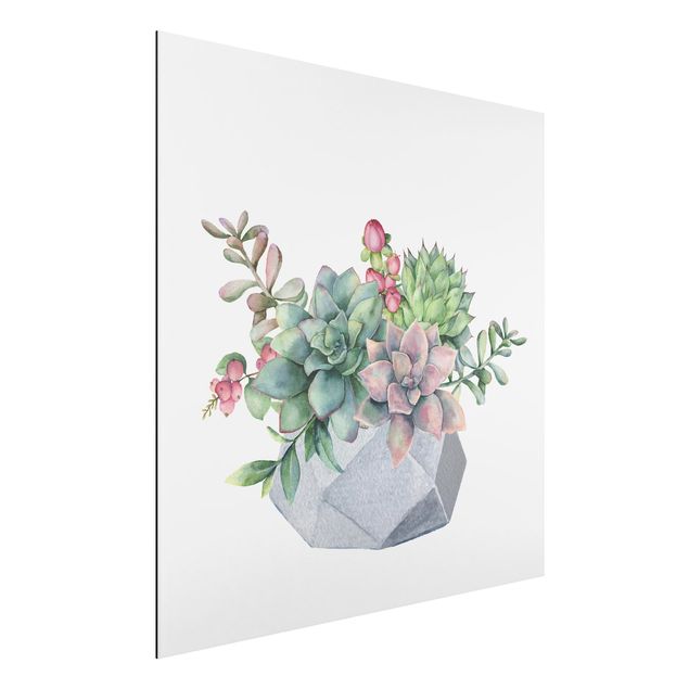 Décorations cuisine Illustration de succulents à l'aquarelle