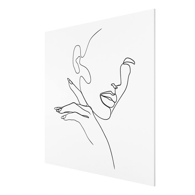 Tableaux moderne Line Art Femme Portrait Noir Et Blanc