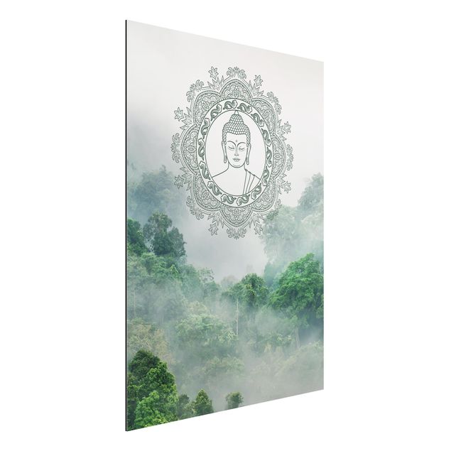 Déco murale cuisine Mandala de Bouddha dans le brouillard