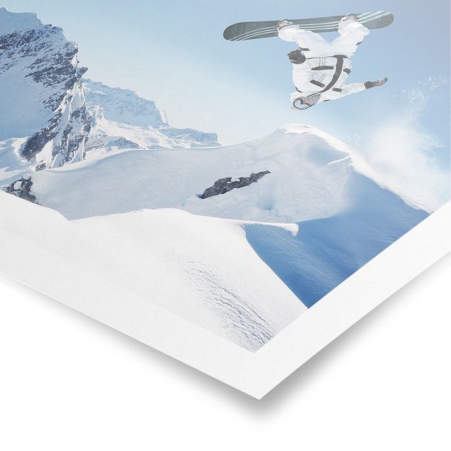 Tableau décoration Snowboarder volant