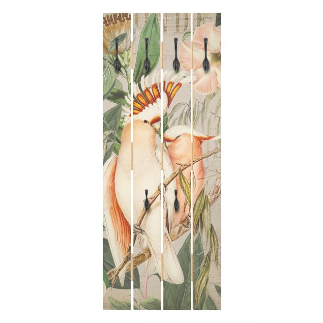 Porte manteau mural rose Colonial Style Collage - Galah