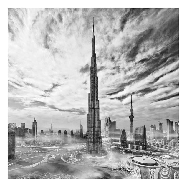 Tableaux Asie Super Silhouette urbaine de Dubaï