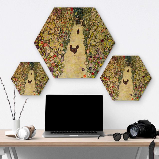 Copie tableaux Gustav Klimt - Chemin de jardin avec poules