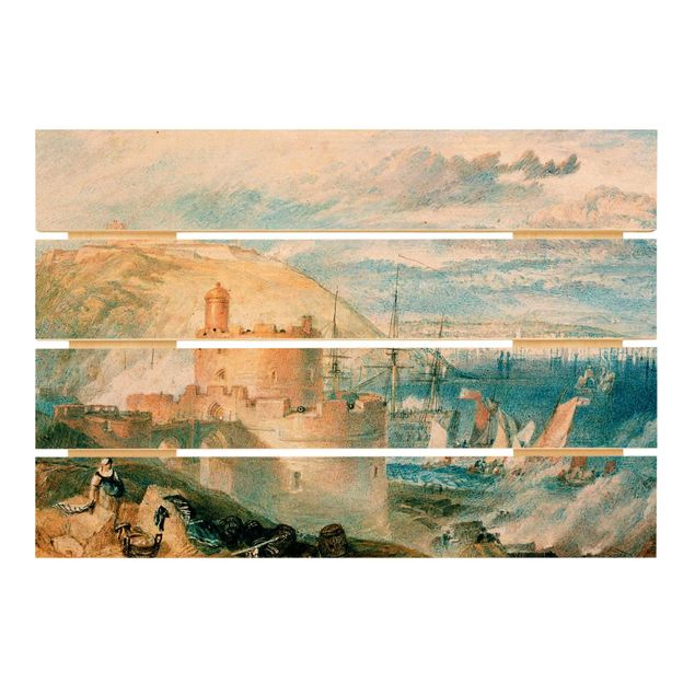 Tableaux en bois avec paysage William Turner - Falmouth