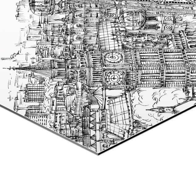 Tableau hexagon Étude de ville - London Eye