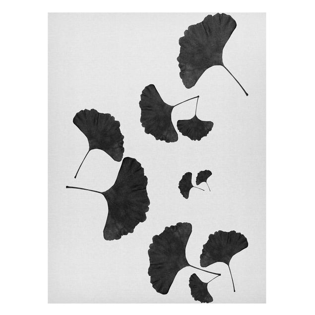 Tableaux modernes Composition de Ginkgo en noir et blanc