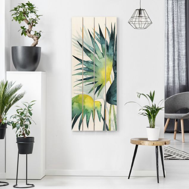 Tableaux en bois avec fleurs Tropical Foliage - Fan Palm