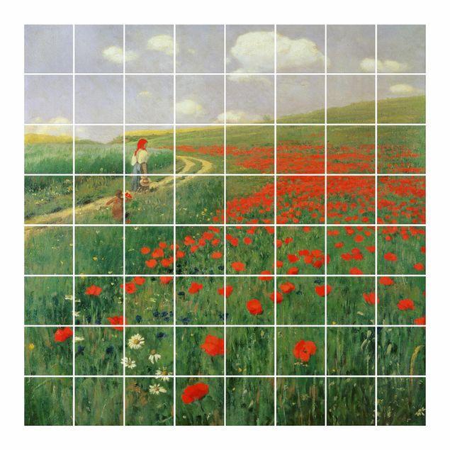 Sticker pour carrelage avec image - Pál Szinyei-Merse - Summer Landscape With A Blossoming Poppy