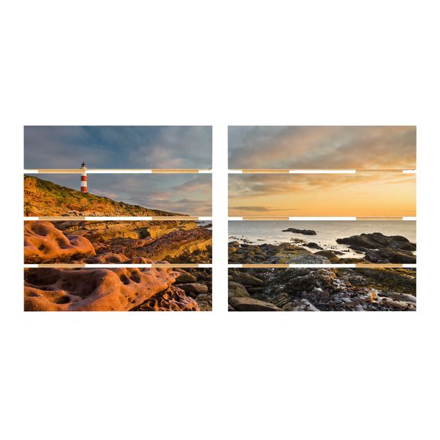 Tableaux de Rainer Mirau L'océan et le phare de Tarbat Ness au coucher du soleil