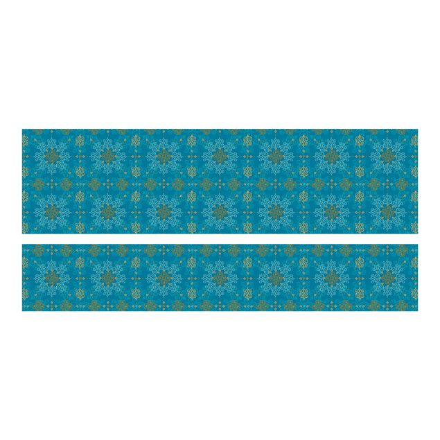 Papier adhésif pour meuble IKEA - Malm lit 160x200cm - Oriental Ornament Turquoise