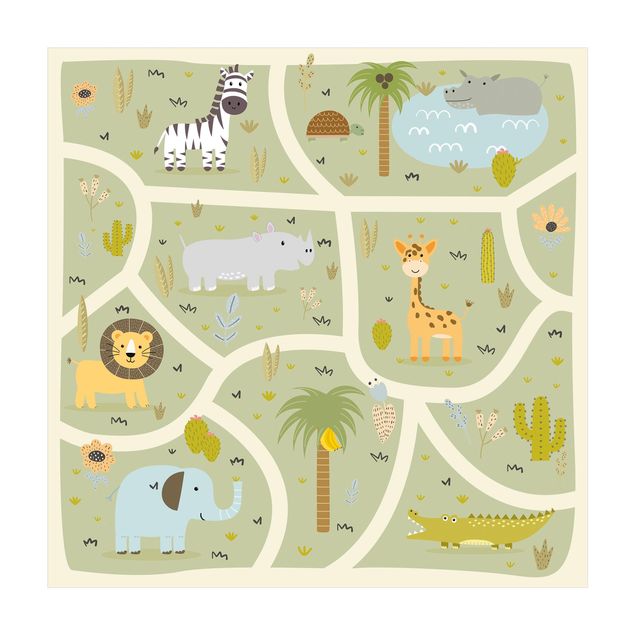 tapis salon moderne Safari - Des animaux si différents