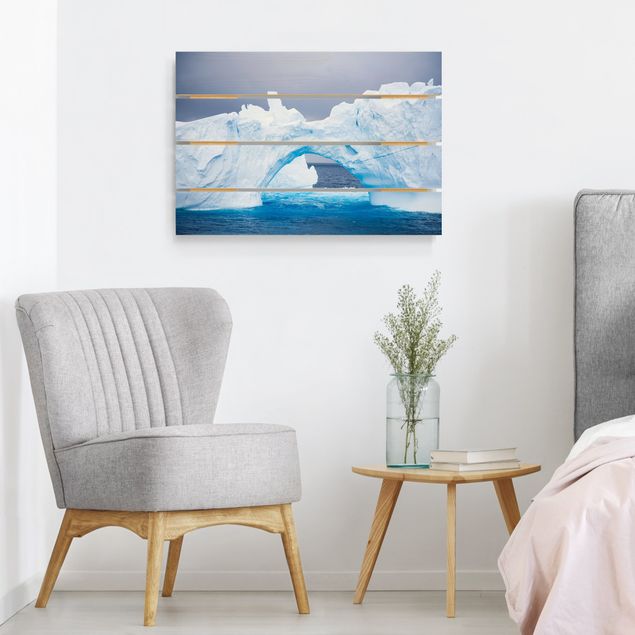 Tableaux en bois avec paysage Iceberg de l'Antarctique