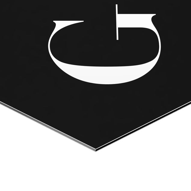 Tableau hexagon Lettre Serif Noir G