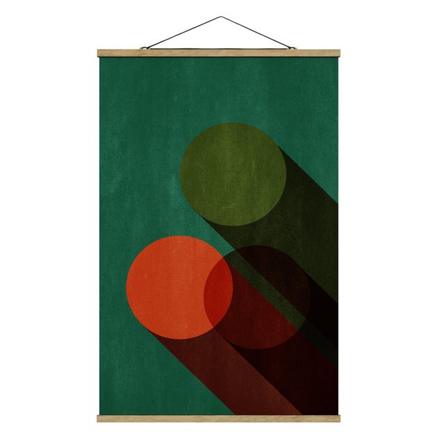 Tableaux reproductions Formes abstraites - Cercles en vert et rouge