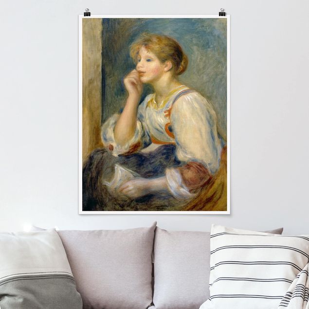 Déco murale cuisine Auguste Renoir - Femme avec une lettre