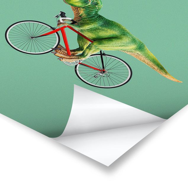 Tableaux de Jonas Loose Dinosaure avec bicyclette