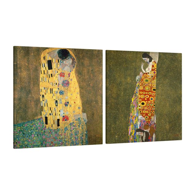 Tableau moderne Gustav Klimt - Baiser et espoir