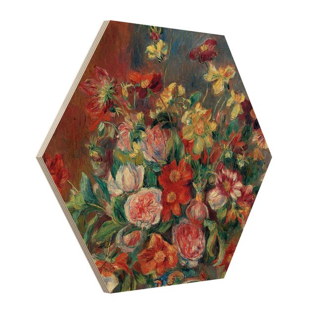 Tableaux en bois avec fleurs Auguste Renoir - Vase à fleurs